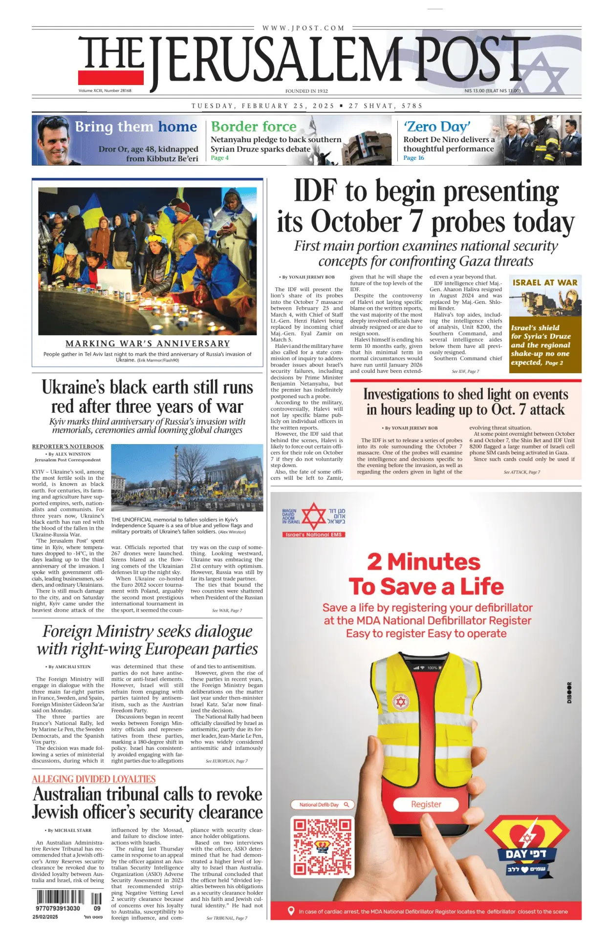 Prima-pagina-the jerusalem post-edizione-di-oggi-25-02-2025